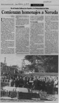 Comienzan homenajes a Neruda  [artículo].