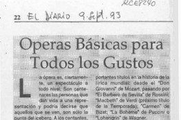 Operas básicas para todos los gustos  [artículo] Víctor M. Mandujano.