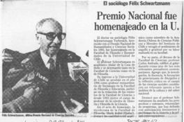 Premio Nacional fue homenajeado en la U  [artículo].