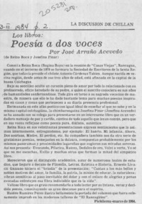 "Poesía a dos voces"
