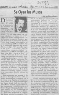Se oyen las musas  [artículo] Luis Sánchez Latorre.