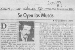 Se oyen las musas  [artículo] Luis Sánchez Latorre.