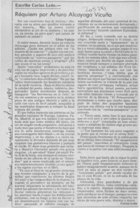 Réquiem por Arturo Alcayaga Vicuña  [artículo] Carlos León.