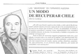Un modo de recuperar Chile