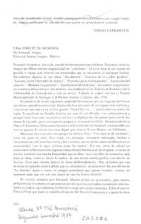 "Una especie de memoria"