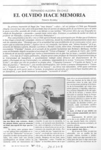 El olvido hace memoria