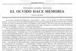 El olvido hace memoria