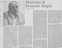 Memorias de Fernando Alegría