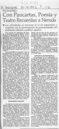 Con pancartas, poesía y teatro recuerdan a Neruda  [artículo].