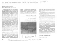 Al encuentro del Dios de la vida