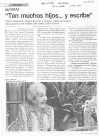 Ten muchos hijos -- y escribe