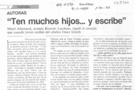 Ten muchos hijos -- y escribe