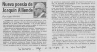 Nueva poesía de Joaquín Alliende