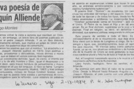Nueva poesía de Joaquín Alliende