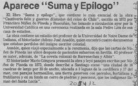 Aparece "Suma y epílogo"