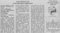 "Los mitos de los dioses griegos"