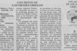 "Los mitos de los dioses griegos"