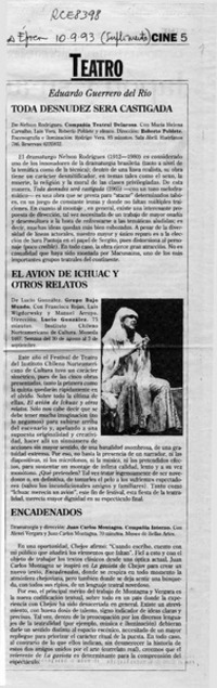 Teatro  [artículo] Eduardo Guerrero del Río.