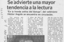 Se advierte una mayor tendencia a la lectura