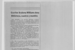 Escritor Arabena Williams dona biblioteca, cuadros y muebles