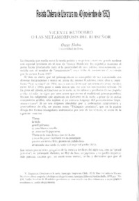 Vicente Huidobro o las metamorfosis del ruiseñor