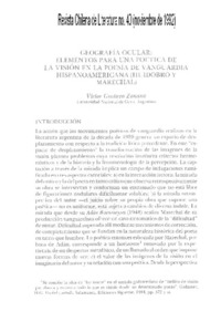 Geografía ocular, elementos para una poética de la visión en la poesía de vanguardia hispanoamericana (Huidobro y Marechal)