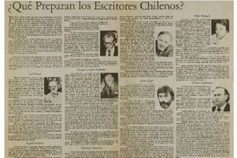 Qué preparan los escritores chilenos?