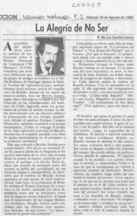 La alegría de no ser