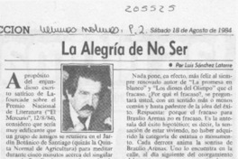 La alegría de no ser