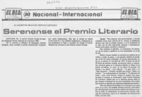 Serenense el Premio LIterario