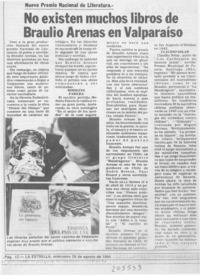 No existen muchos libros de Braulio Arenas en Valparaíso