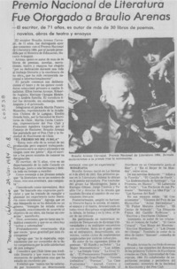 Premio Nacional de Literatura fue otorgado a Braulio Arenas