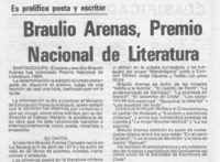 Braulio Arenas, Premio Nacional de Literatura