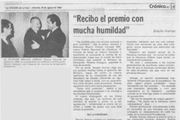 "Recibo el premio con mucha humildad"