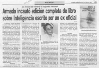 Armada incautó edición completa de libro sobre inteligencia escrito por un ex oficial  [artículo].