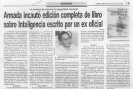 Armada incautó edición completa de libro sobre inteligencia escrito por un ex oficial  [artículo].