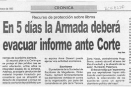 En 5 días la Armada deberá evacuar informe ante la Corte  [artículo] Poly Rain.