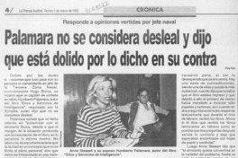 Palamara no se considera desleal y dijo que está dolido por lo dicho en su contra  [artículo] Poly Rain.