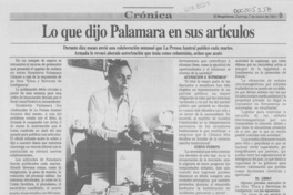 Lo que dijo Palamara en sus artículos