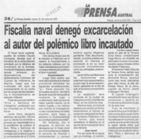 Fiscalía naval denegó excarcelación al autor del polémico libro incautado  [artículo].
