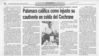 Palamara califica como injusto su cautiverio en celda del Cochrane  [artículo] Poly Rain.