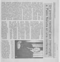 Un Premio Nacional que interrumpió a Pablo Neruda en una conferencia