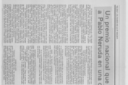 Un Premio Nacional que interrumpió a Pablo Neruda en una conferencia