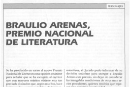 Braulio Arenas, Premio Nacional de Literatura