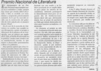 Premio Nacional de Literatura, Braulio Arenas