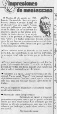 Impresiones de Mentessana