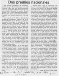 Dos premios nacionales