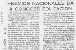 Premios Nacionales da a conocer educación