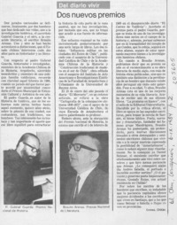 Dos nuevos premios