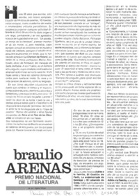 Braulio Arenas, Premio Nacional de Literatura